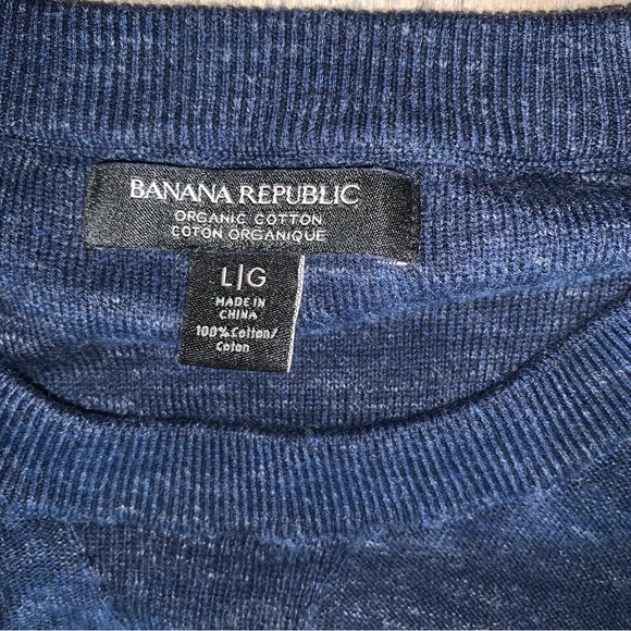 Banana Republic Navy Blue Organic Cotton Crewneck Sweater - Picture 5 of 6